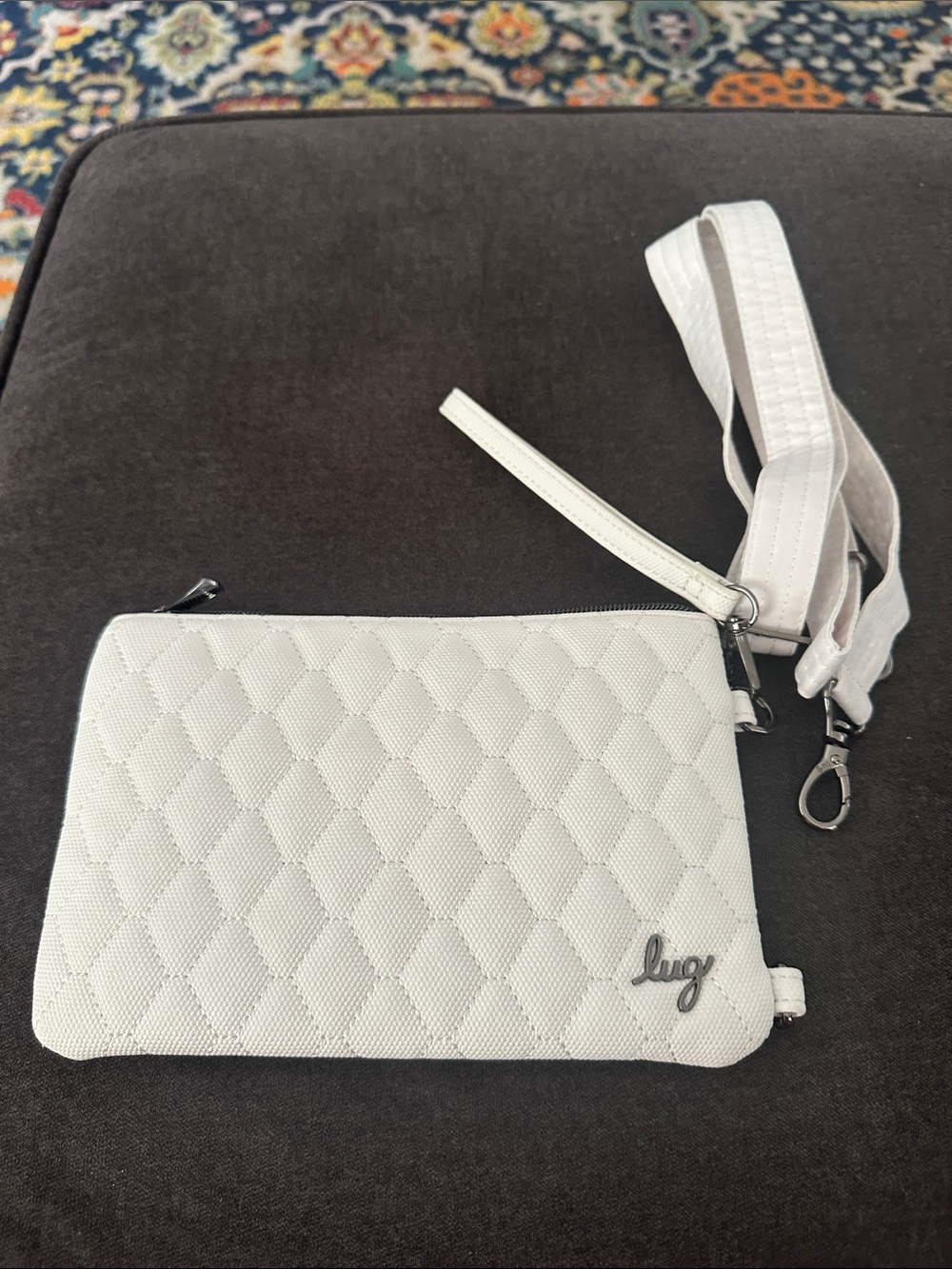 lug Quilted Crossbody Bag in White